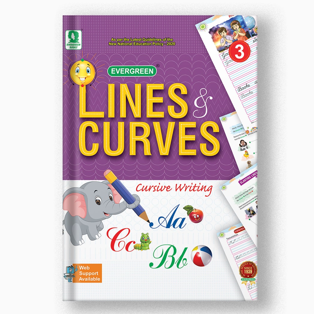 Buy Class 3 Lines and Curves Cursive Writing Book | Evergreen