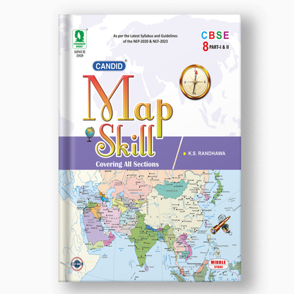 Candid CBSE Map Skill - 8 Part - I & II